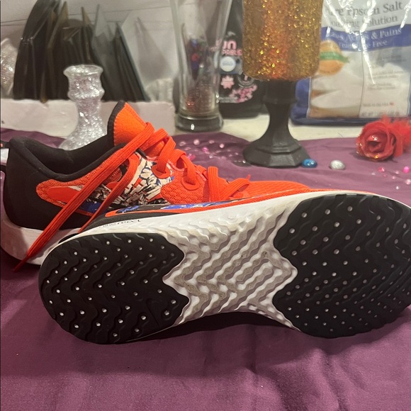 Nike Women's Sneakers - Bright Orange and Black - Picture 3 of 5